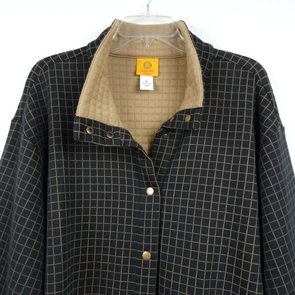 Ruby Rd Jacket Women's Plus Size 3X Black Windowpane Relaxed Fit Snap Front - Picture 2 of 10